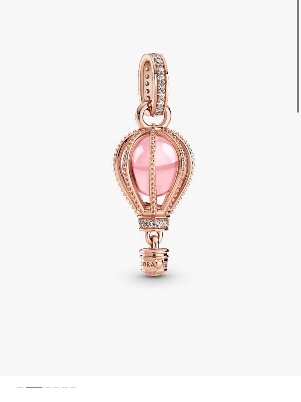 Pandora Rose Gold Hot Air Balloon Charm with Pink Center